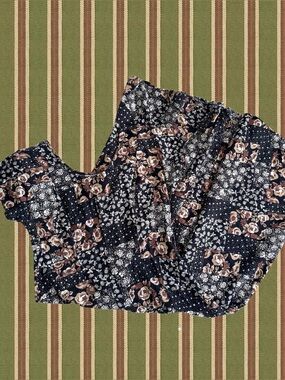 Floral Patchwork Black Maxi Dress